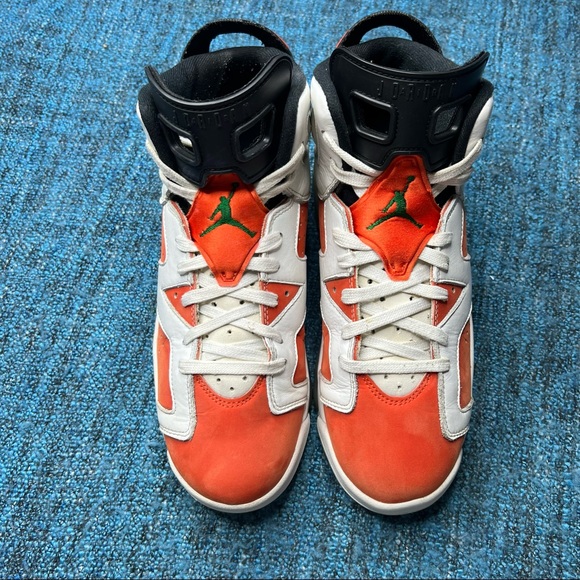Nike Jordan 6 Retro GS Gatorade Like Mike Sneakers in Summit White Team Orange - Picture 2 of 10